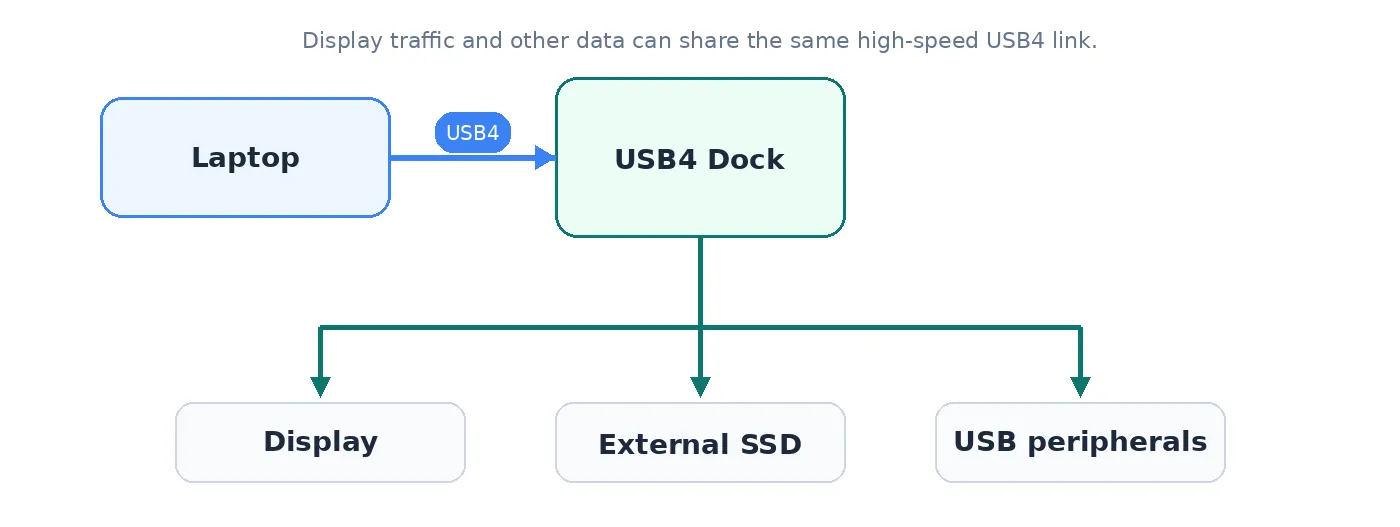 How a USB4 dock and share one connection